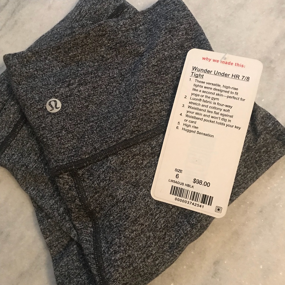 Lululemon wunder under HR 7/8 tight - luon - sz 6